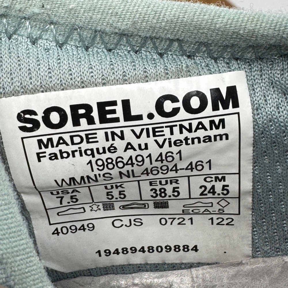 Sorel Kinetic Impact Lace Sneakers Blue Mesh Leather NL4694-461 Womens 7.5 - Picture 8 of 10